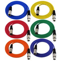 Gls Audio 6Ft Patch Cable Cords - Xlr Male To Xlr Female Color Cables -, 6 Pack - $43.99