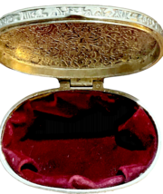 Vtg Silver Plated Trinket Jewelry Box 3.25" Oval Filigree Acanthus Leaf Design image 6