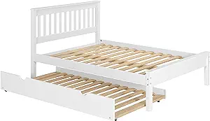 Donco Kids Full Contempo Bed with Twin Trundle Bed White Finish - $715.99