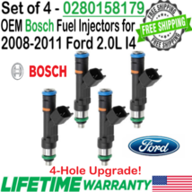 Bosch x4 OEM 4Hole Upgrade Fuel Injectors for 2008-2011 Ford 2.0L I4 #0280158179 - £74.14 GBP