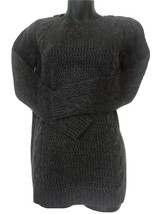 J.McLAUGHLIN ARTISAN BOAT NECK TUNIC CABLE WOOL /CASHMERE SWEATER CHARCO... - $31.96