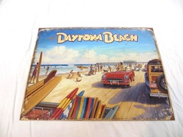 Retro Style Greetings from Daytona Beach Metal Sign 16&quot; x 12.5” - £9.38 GBP