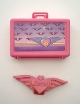  Vintage Barbie Doll Flight Time Pink Hard Suitcase and Wings 1989 - £19.65 GBP