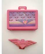  Vintage Barbie Doll Flight Time Pink Hard Suitcase and Wings 1989 - £19.80 GBP