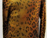 GIANNI VERSACE Leopard Shiny Ribbed Knit Long Sleeve Pullover Sweater Si... - $395.01