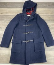 Abercrombie &amp; Fitch  Wool Blend Hood Duffle Coat Men Size Small Navy- Ma... - £183.94 GBP