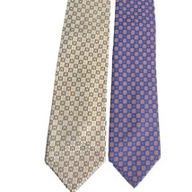Villa Bolgheri Designer Tie 100% Silk Woven Tan Red Foulard Necktie 60-6... - $13.49