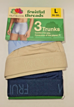 Fruit of the Loom Men&#39;s Fruitful Threads EcoVero Boxer/Briefs 3 Pack LARGE btb - £10.82 GBP