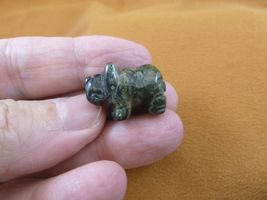 (Y-RHI-524) green black RHINOCEROS I love little Rhino RHINOS gemstone F... - $8.99