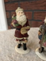 2 Father Christmas Santa Claus Porcelain Ceramic Figurines Collectible 6&quot; Tall - £15.16 GBP