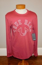 True Religion Sz 2XL Horseshoe Logo Tee Shirt Earth Red Crew Long Sleeve Arch - £20.36 GBP