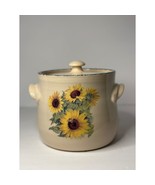 VTG Home &amp; Garden Party Ltd Sunflower Design Ceramic Crock With Lid Cook... - $30.48