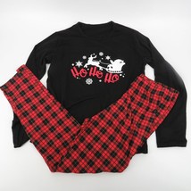 Ho Ho Ho Womens Black Red 2 Piece Pajama Set Medium - £9.83 GBP