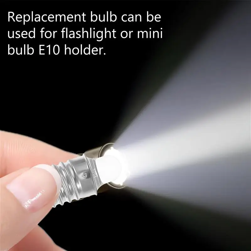 Mini LED Flashlight Bulb E10 Socket Replacement (2 Pack) - $14.47