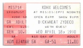 Billet De Spectacle Buckwheat Zydeco 18 Avril 1990 St. Louis Missouri - $49.29