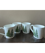 Maxcera set of 4 Christmas Mugs New Evergreen Trees Ceramic - £47.20 GBP