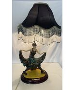 OK COLLECTION DANCING WOMAN LAMP BEAUTIFUL DRESS 27.5” BEEDED ART DECO S... - $249.47