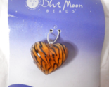 2008 Blue Moon Beads Creativity Inc Glass Heart Tigress Pendant Set Doub... - $4.46