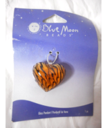 2008 Blue Moon Beads Creativity Inc Glass Heart Tigress Pendant Set Doub... - £3.56 GBP