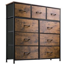 Fabric Dresser For Bedroom With 9 Drawers, Tall Chest Of Drawers, Storage Tower, - £108.36 GBP