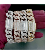 20MM 5AAA+ CZ Hop Hip Ice Out Bling Baguette Chain Necklace 24k Real Gol... - $199.99