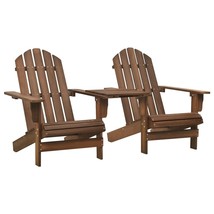 Garden Adirondack Chair Solid Fir Wood Brown - £93.98 GBP