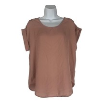 Speed Limit MPH Women&#39;s Short Cuffed Sleeves Swoop Neck Blouse Top Size Large - £14.79 GBP