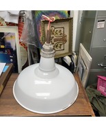 Vintage 16” White Enamel Porcelain Industrial Light Shade reflector Gas ... - €128,80 EUR