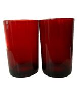Pair of Red Hand-Blown 16oz Drinking Glass 5&quot;Tall - $441.47 MXN