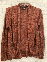 Rue 21 Sweater Cardigan Women&#39;s Small Orange Maroon speckled Open Front ... - $12.71