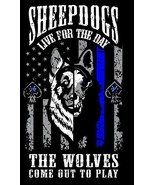 Thin Blue Line Vertical Flag Police LEO Sheepdogs Wolfes come out to play - €5,07 EUR+