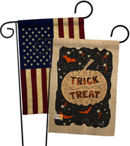 Eerie Trick Or Treat - Impressions Decorative USA Vintage - Applique Garden Flag - £24.96 GBP
