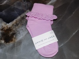 Janie and Jack Purple Cuff Socks Size 2T/3 Girl&#39;s NEW - £7.92 GBP