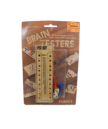 Fundex 1989 Brain Testers Peg Out Wood Game SEALED - $17.81
