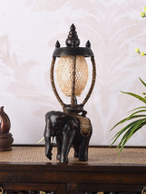 Solid Wood Elephant Table Lamp Thai Creative Southeast Asian Decorative Lamp - £167.99 GBP