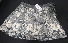 Mother The String Along Skirt Size Large Floral Grey Beige Short - $99.95