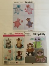 3 SIMPLICITY Sewing Pattern (s)  Alien Stuffed Animals Baby Sensory Blan... - $163.39 MXN