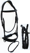 Horse English Leather COB Padded  Riding Raised Adjustable Flash Bridle ... - $61.37