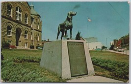 Vintage 1975 Old Drum Dog Tribute Statue Postcard Warrensburg MO Central News - £11.37 GBP