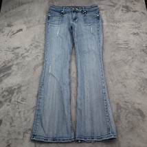 Vigoss USA Jeans Pants Womens 9 Blue Mid Rise Distressed Hem Flare Leg Bottoms - £23.34 GBP