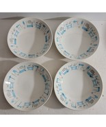 4 Vintage MCM Atomic Royal China Blue Heaven 5 5/8&quot; Sauce Dessert Bowls - £30.29 GBP