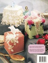 6 Pineapple Lace Roses Thread Crochet Tissue Covers Cream Sugar Patterns - $13.99
