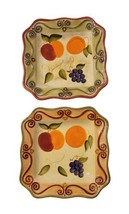 Lot of 2 Tabletops Unlimited MEDICI 10&quot; Square Scalloped Plates Bowls Fruit  - £19.94 GBP