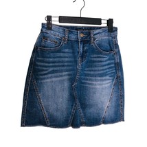 BOSTON PROPER Size 25 Blue Denim Jean Skirt Studded 5-Pocket - £11.04 GBP