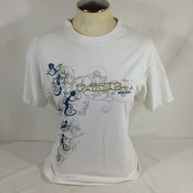 Yazbek Womens S/S Sleeve White Crew Neck Puerto Vallarta Mexico T Shirt Sz M - £6.95 GBP