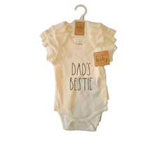 RAE DUNN Baby Bodysuit Set | Dad&#39;s Bestie | Set of 3 | 6-9M | NWT - £15.14 GBP