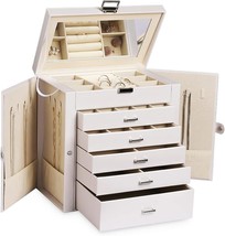 Large Jewelry Box,6-Tier Pu Leather Jewelry Organizer With - $54.98