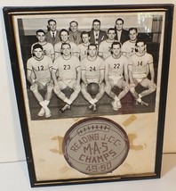 1949-50 FOOTBALL Champs Team PHOTO Reading, Mass High School with round Patch - £50.75 GBP
