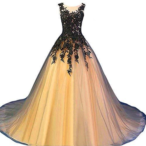 Gothic Gray Tulle Long Black Lace Sheer Bateau Prom Wedding Dresses Plus Size Go