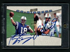 1998 Stadium Club Peyton Manning Rookie Dan Marino Dual Autograph Card  - £959.22 GBP